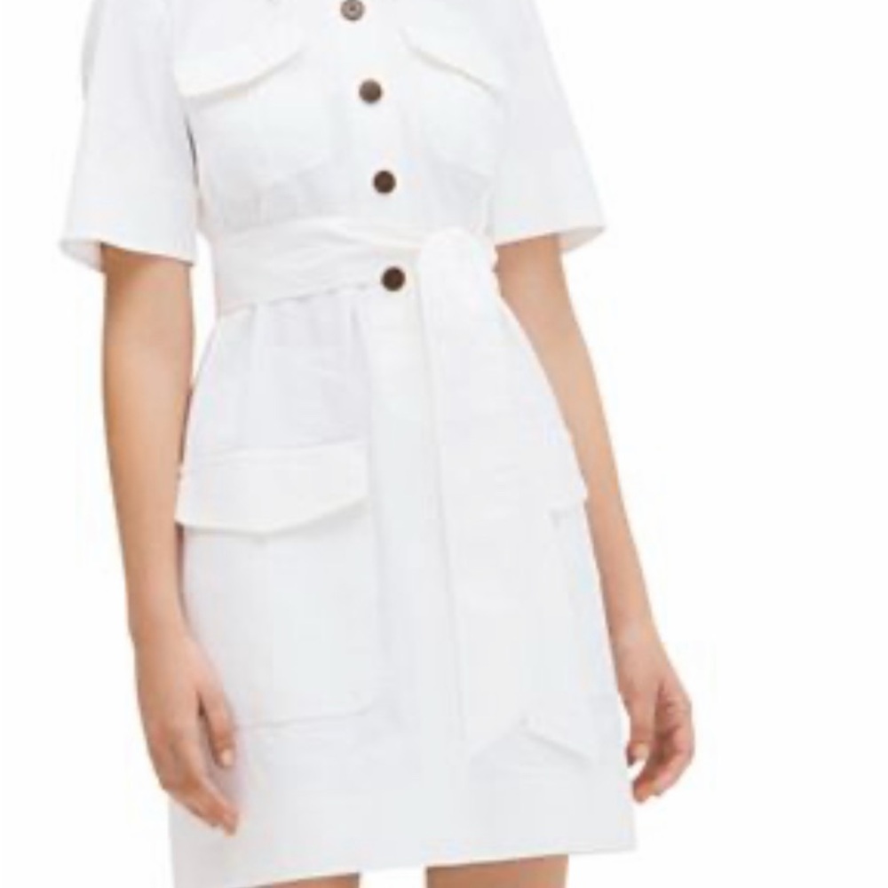 Kate Spade White Mini Dress with Button Detail